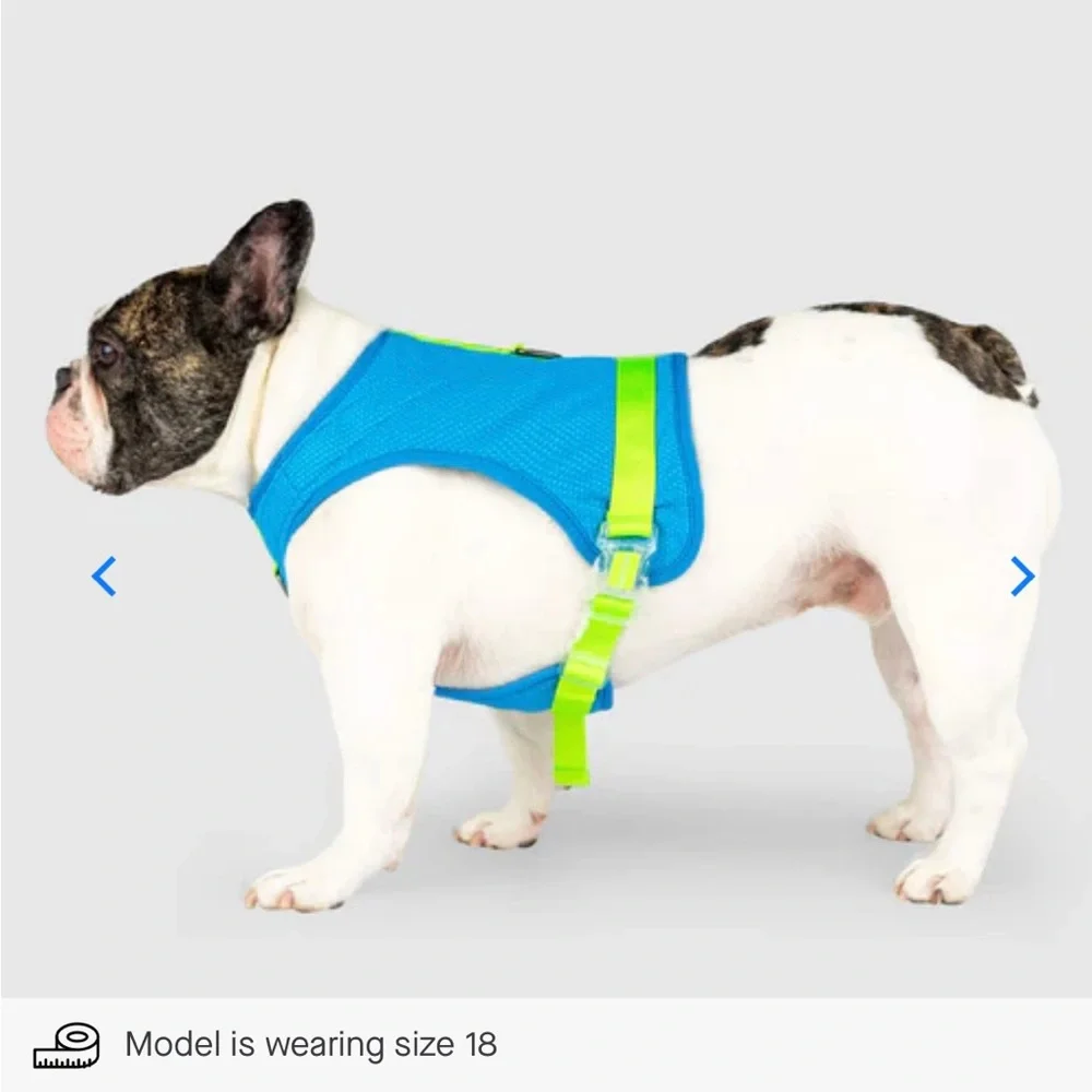 Canada Pooch Chill Seeker Cooling Harness - Blue/Green - Size 12